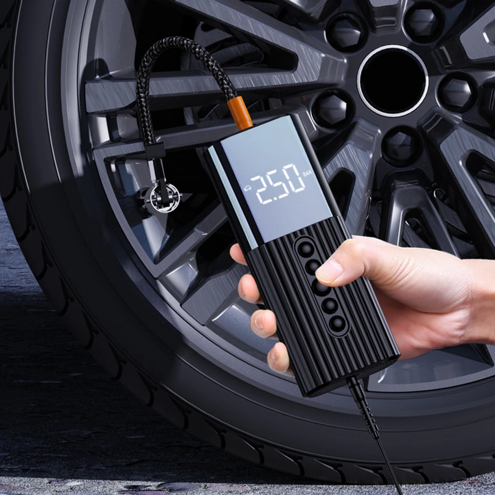 

Car Air Pump Tire Compressor Tyre Inflator Air Cylinder Mini Digital Display Wireless Inflatable Pump For Bicycle