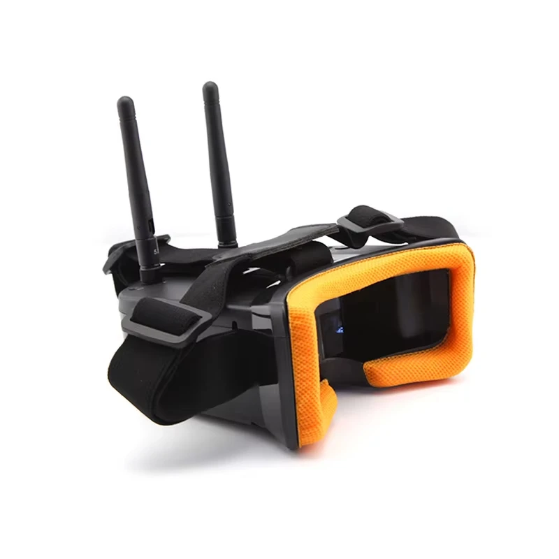 Écran interne des lunettes FPV VR009 affichant une image de vol en direct