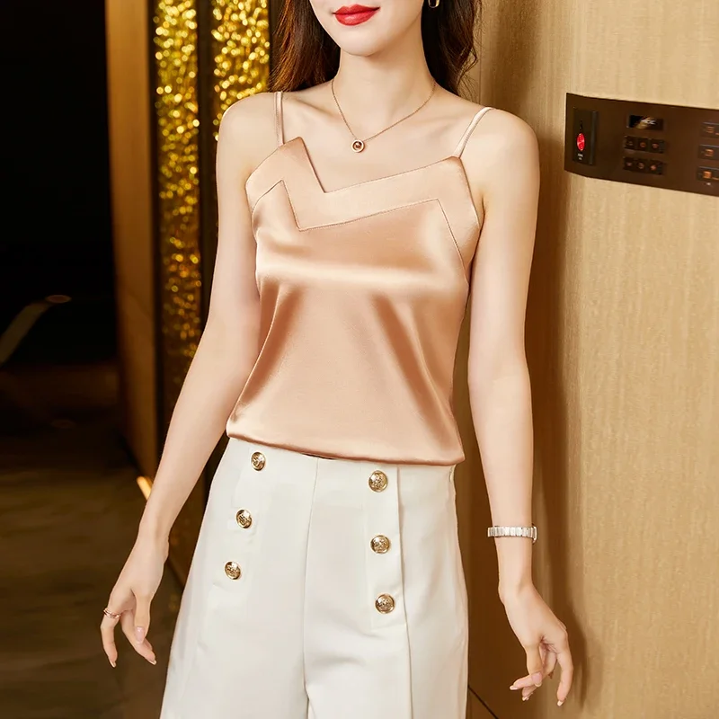 blusa satén tirantes