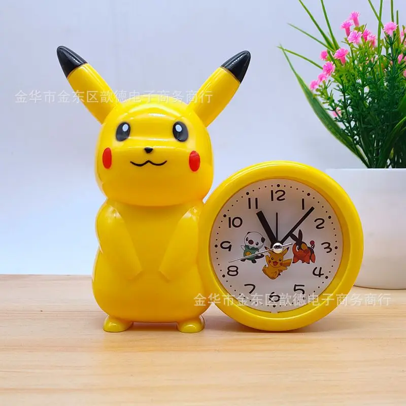 

2022 Pokemon Pikachu Kawaii Movable Figure Ornaments Anime Cartoon Toys Children's Alarm Clock Students Must-Have Birthday Gifts