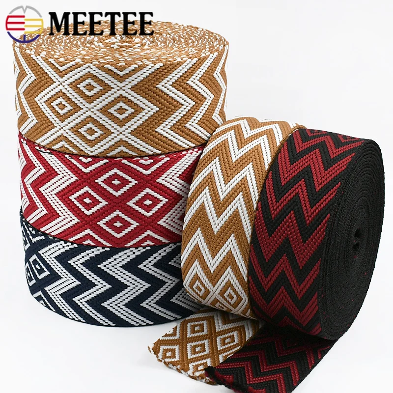 1-5 미터 38mm 두꺼운 자카드 웨빙 폴리 에스터 리본 가방 어깨 스트랩 안전 벨트 바인딩 테이프 DIY 재봉 액세서리