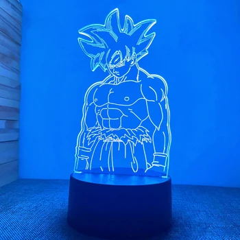Veilleuse LED 3D avec télécommande, lampe de table, Anime Goku Vegeta Dragon Ball Z, Super Saisuperb, 7/16 couleurs, Goku Jiren Broly, cadeau 8