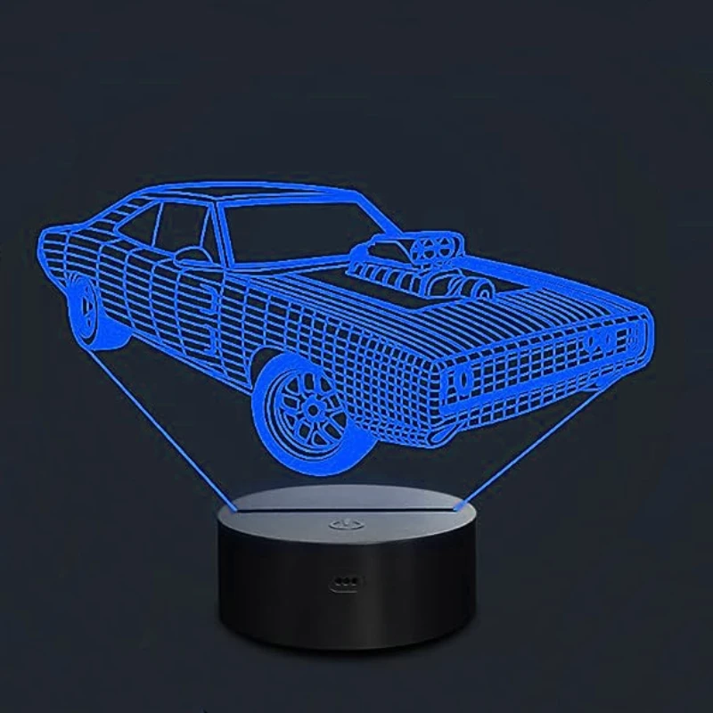 Nighdn Muscle Car LED Night Light for Kids Bedroom Decors 7 Color Changing Table Desk Lamp Birthday Christmas Gift for Men Boys