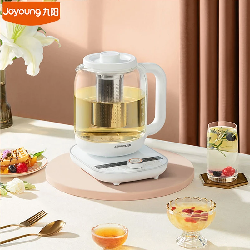 Joyoung 가정용 다기능 유리 전기 주전자, 꽃 티팟 수프 스튜, 멀티 쿠커, 1.5L 건강 보존 냄비, 220V