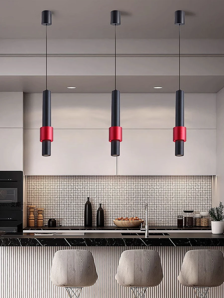 

Led Pendant Light Long Tube Suspension Lamp Cylinder Pipe Hanging Fixture For Dining Room Bedroom Kitchen Table Bar Counter Shop