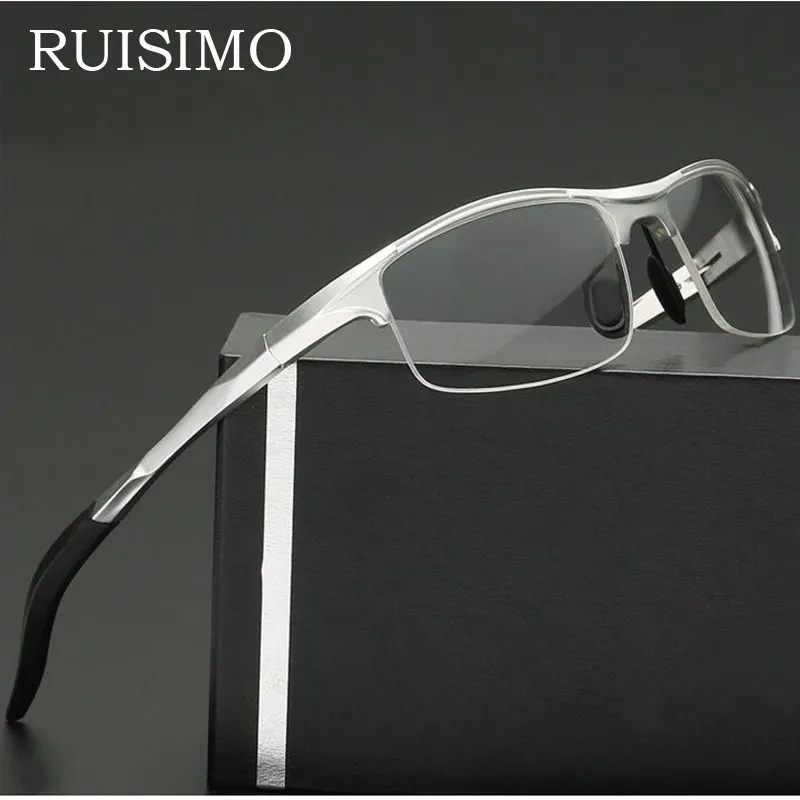 

Aluminum Men Eyeglasses Fashion Myopia Optical Computer Glasses Frame Brand Design Plain Eye glasses retro de grau femininos