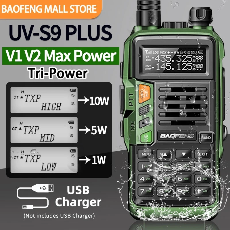 BAOFENG UV S9 Plus Powerful Handheld Transceiver with UHF VHF Dual Band