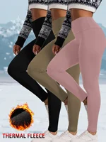 3 Pack Womens Thermal Fleece Lined High Waisted Leggings. Workout Winter Warm Thick Tights Soft Yoga Pants