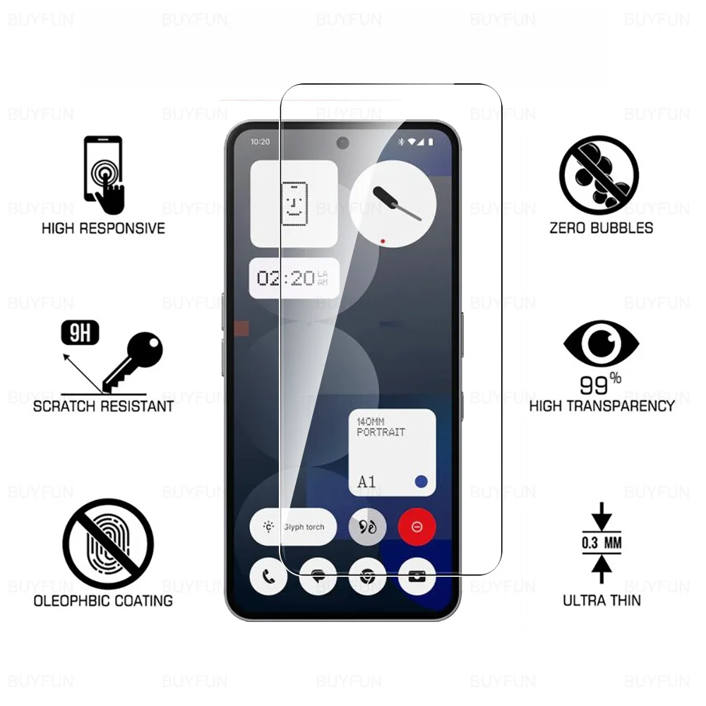 3 قطعة غطاء كامل الزجاج ل لا شيء الهاتف (3a) برو ح...