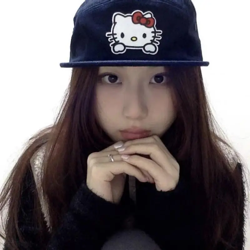 

Kawaii Sanrio Baseball Cap Hello Kittys Accessories Cute Beauty Cartoon Anime Flat Brim Cap Y2K Hot Girl Hat Toys for Girls Gift