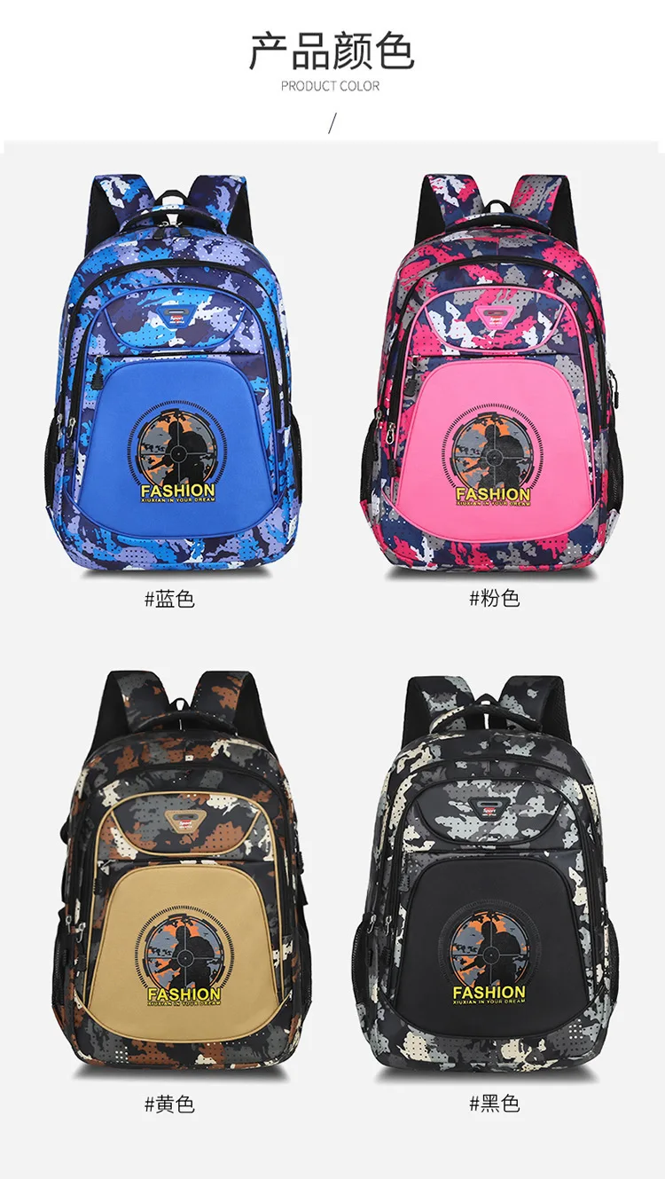 Rucksack für Jungen der Grundschule für die Klassen 3 bis 6, große Kapazität, leichte Camouflage-Wirbelsäule, doppelte Umhängetaschen im Angebot 2026 – Detail 11