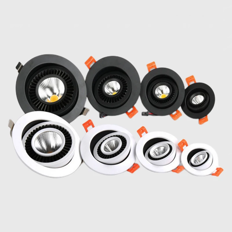 Recessed 360° Rotating Dimmable COB LED Downlights 7W 9W 12W 15W 18W ...