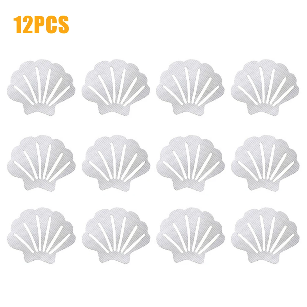 Anti Slip Stickers 12pcs Shell Shape Anti Slip Stickers Anti Slip Bath Grip Stickers Shower Strips Pad Waterproof Adhesive Floor Safety Tape