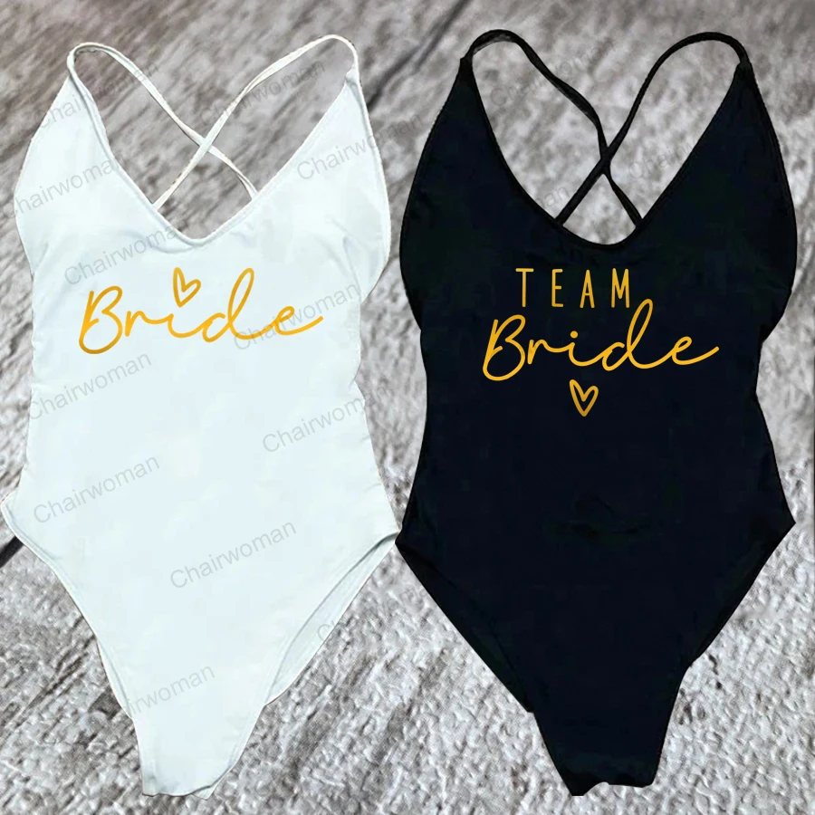 One Piece Swimsuit Women Swimsuit Sexy Padded One Piece Swimsuit Women Team Bride Swimwear