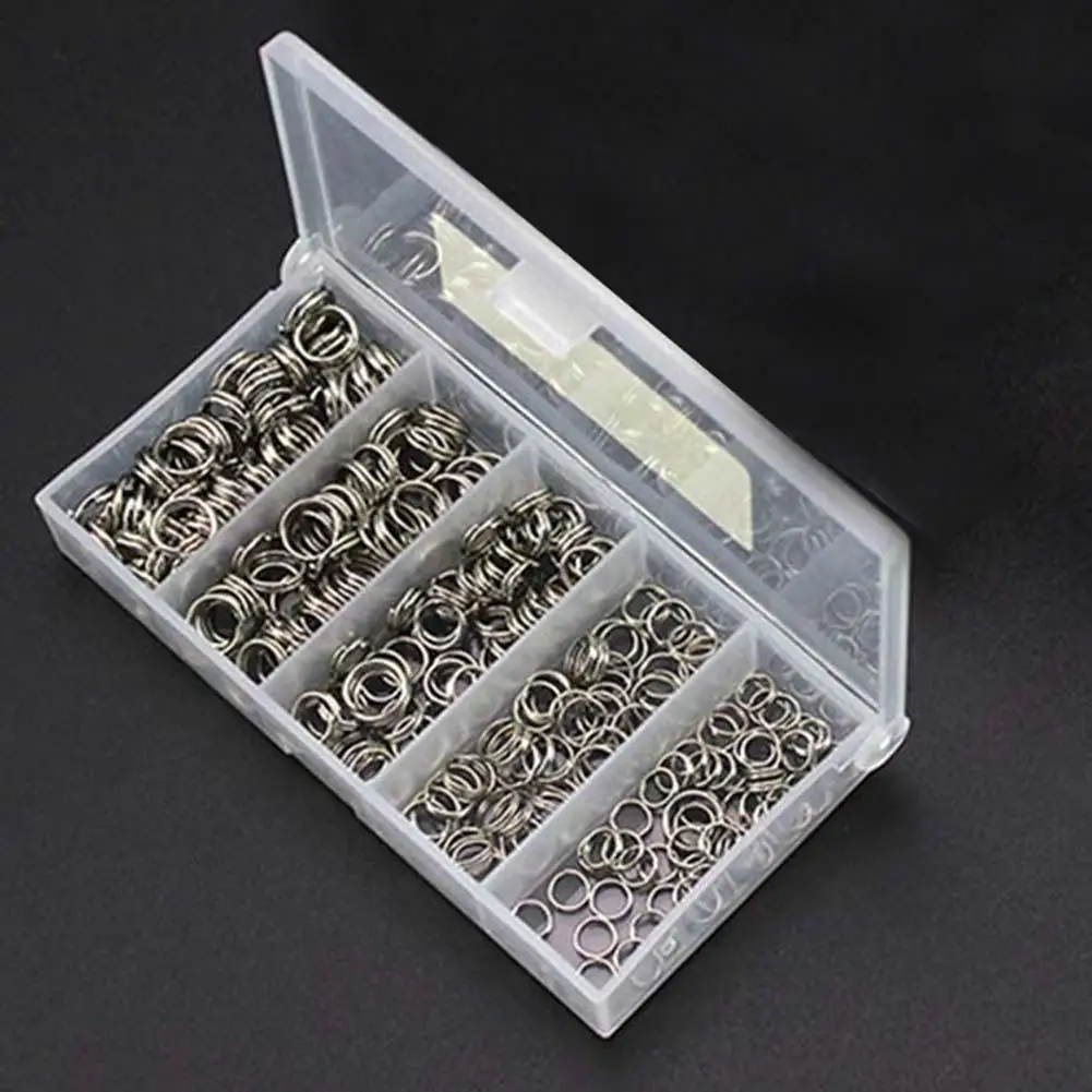 250pcs Carp Fishing Lure High Carbon Steel Fishing Double Ring Connector Heavy  Duty for Crank Hard Bait Accessories Tackle