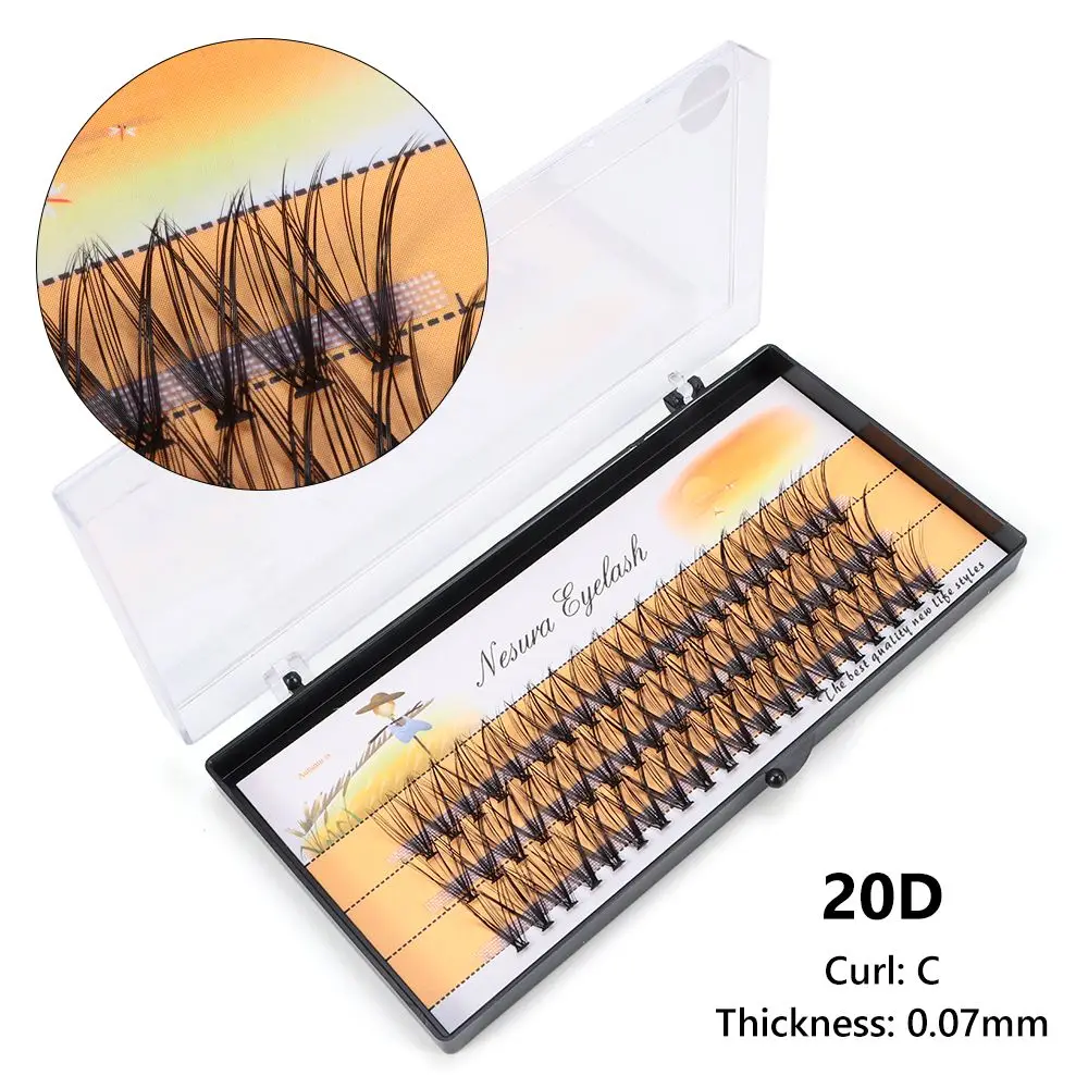 8-16mm 20D False Eyelashes 1 Box/60 Bundles C Curl DIY Lash Extension Lash Clusters for Beginners Self Application At Home