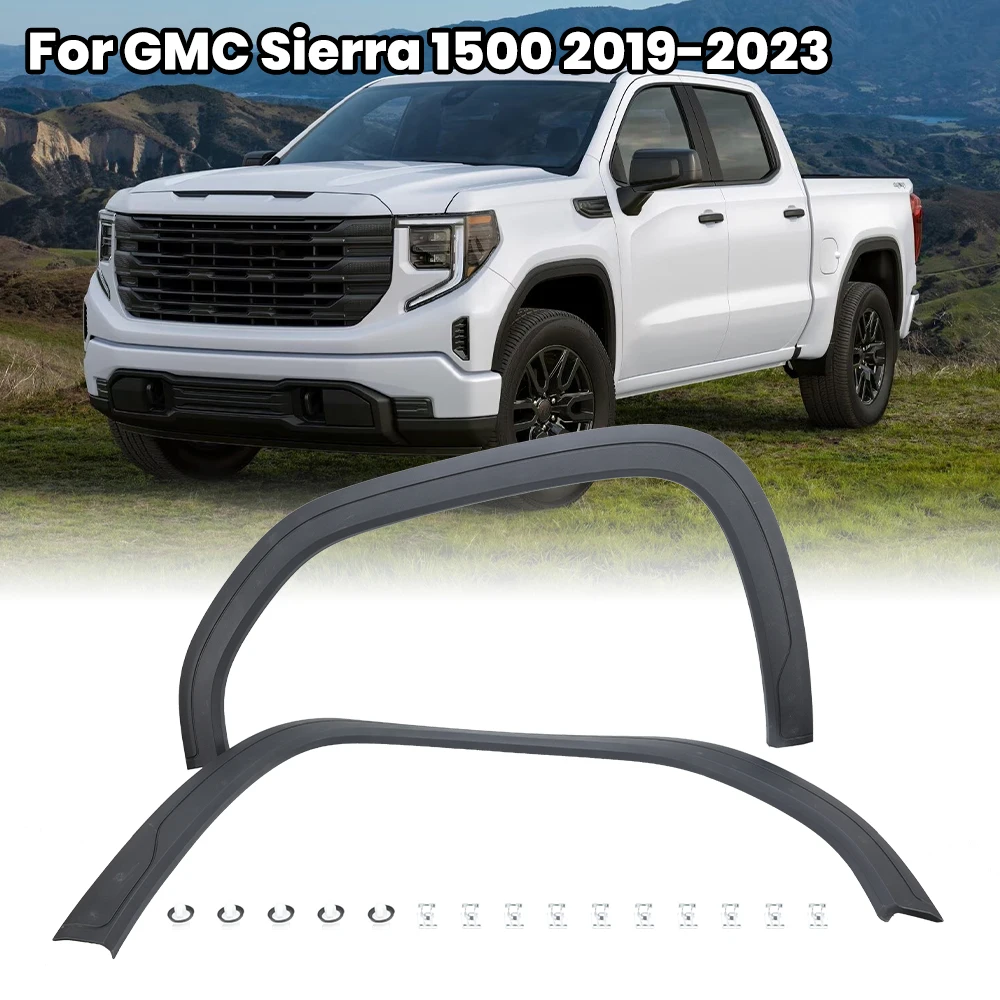 GMC 시에라 1500 2019-2023용 앞바퀴 아치 몰딩 눈썹 트림, 직접 교체 가..