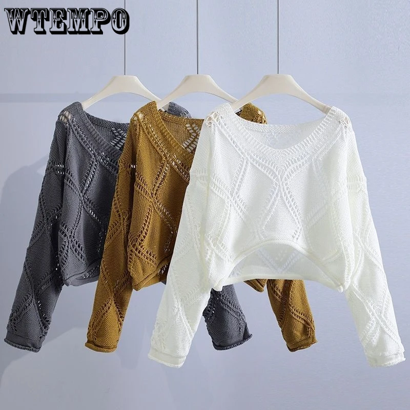 

Short Hollow-out Sweater Women Loose Outside To Wear Coarse Knit Sweater Top
