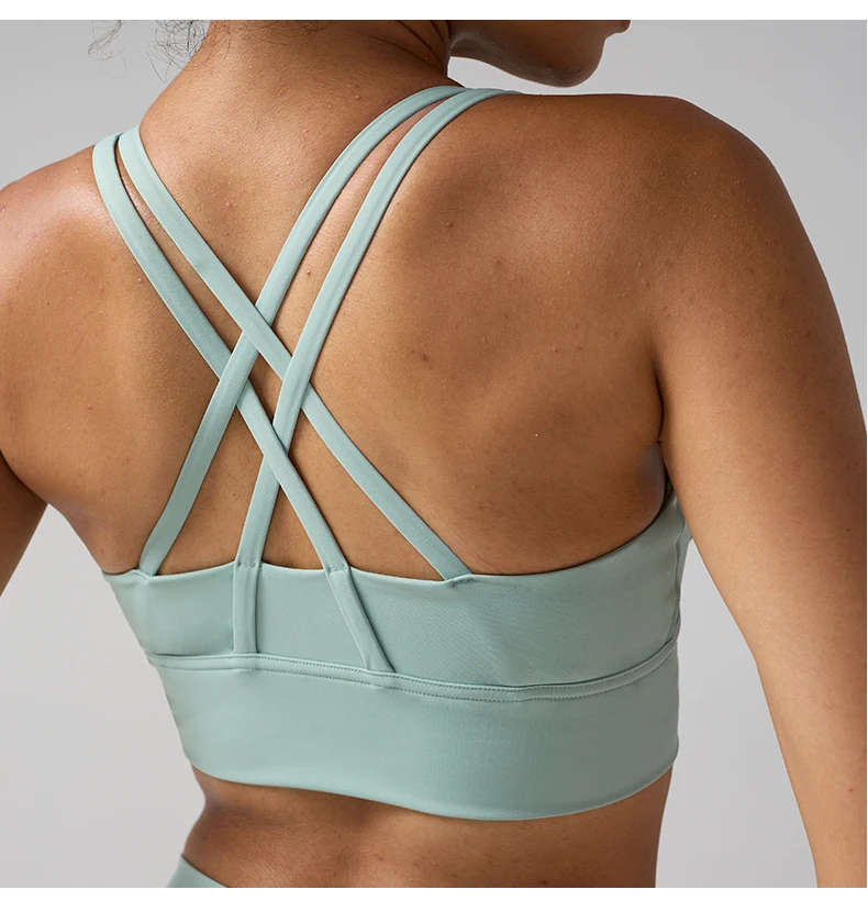 Einfarbig Frauen Frauen Fitness Yoga Bhs Rennen Zurück Sport Bhs Nylon Top Frauen Bh Sexy Atmungsaktive Unterwäsche Für Frauen Gym – Detail 11