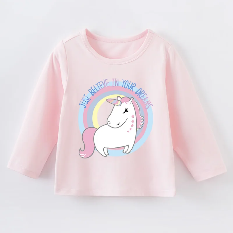 Spring Autumn Casual Fashion Kid Boy Girl Baby Outfit Pink T-shirt Long Sleeve Top Children Outdoor Trendy Cute Lovely
