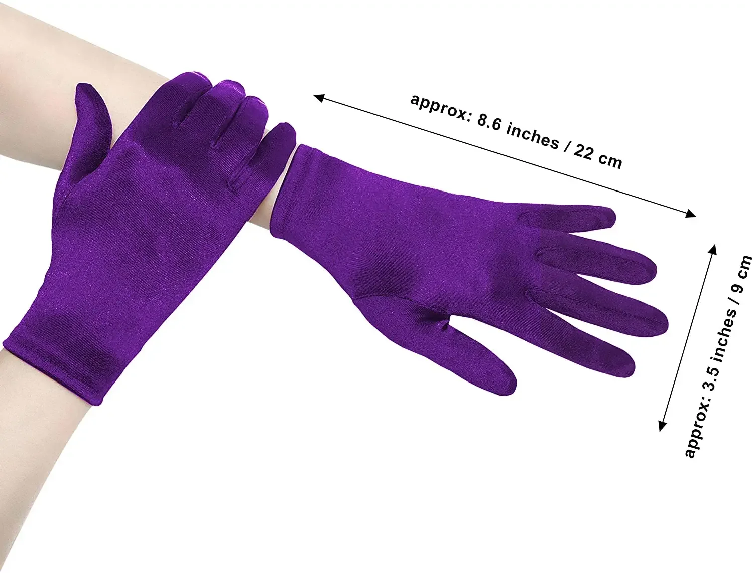 Short Opera Velvet Gloves for Women Flapper Stretchy Wrist Length Banquet Tea Party Halloween Costume Gloves