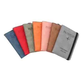 حقيبة جواز سفر من الجلد RFID ، حزمة مستندات متعددة الوظائف ، حامل جواز سفر محمول رفيع للغاية للسفر 2