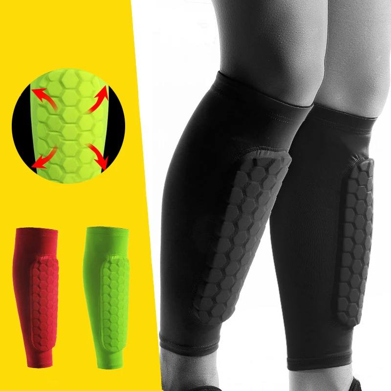 1 Pair Football Shin Guards Protector Soccer Leg Calf Sleeves