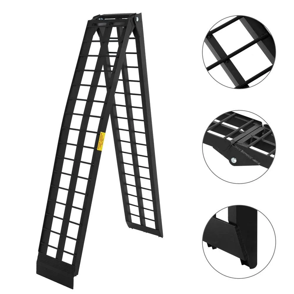 US 10 ft. 600 lbs. Capacity Aluminum Folding Loading Ramp for Motorcycle, ATV, Tractor, Truck, Trailer, Car (1-Pack)