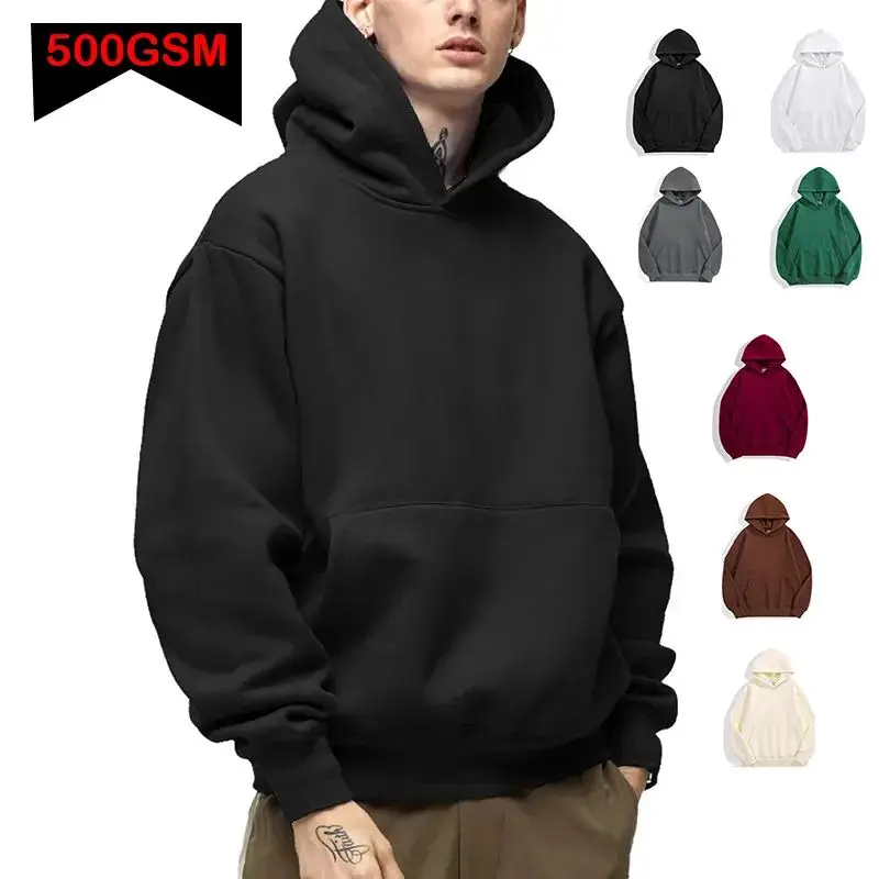 Heavy Weight Men's Hoodies - Thick Cotton Sweatshirt | Casual Autumn Pullover