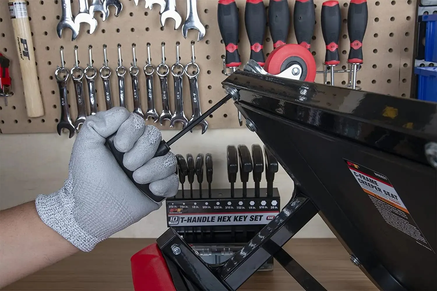 10pc Metric Or Inch T-Handle Hex Key Allen Wrench Tool Set Or Star T-Handle Hex Key Set with Convenient Storage Stand