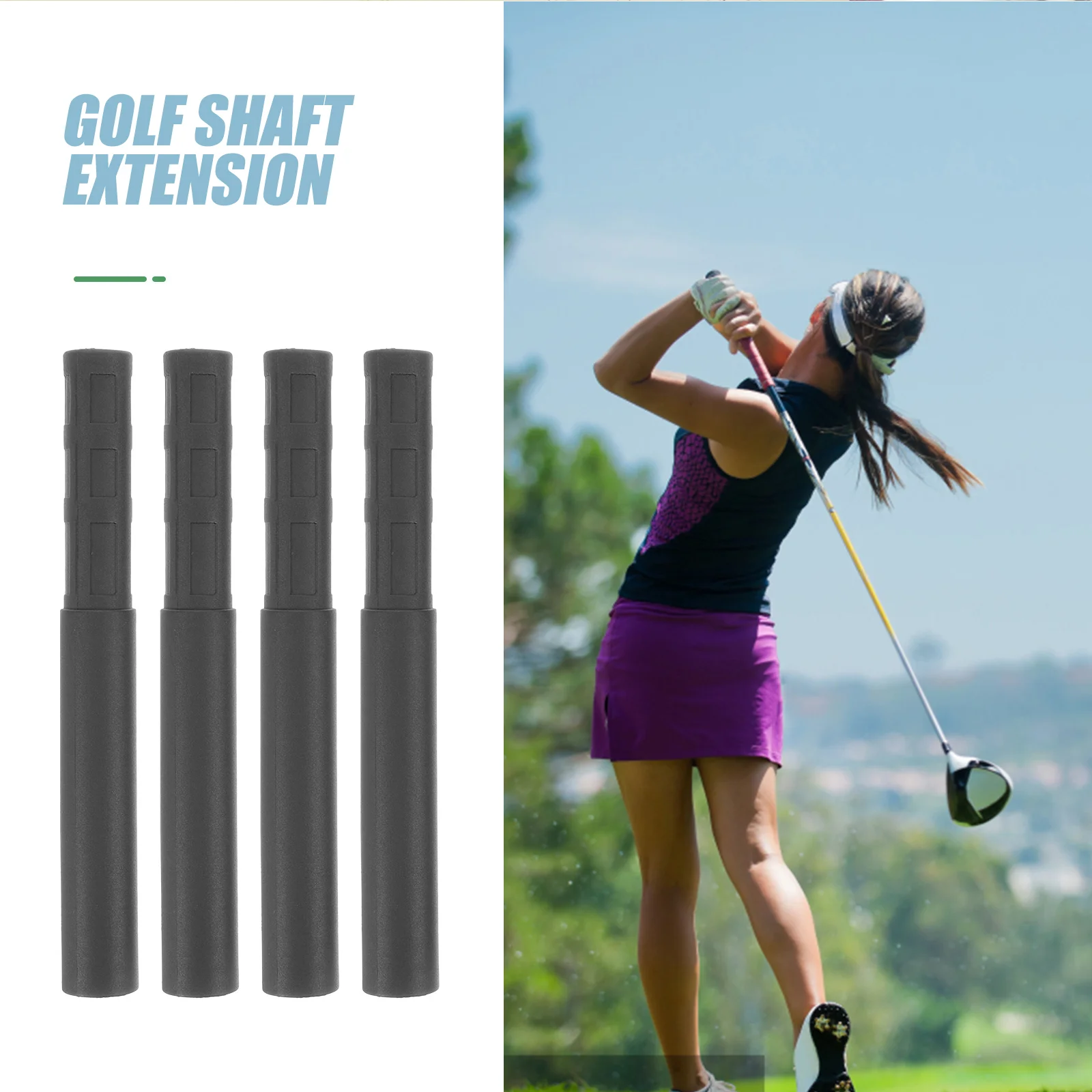 4 Pcs Portable Club Extensions Golf Extension Club Extensions Shaft Prolong Stick Lengthen Golfs Accessories Carbon Fiber 3