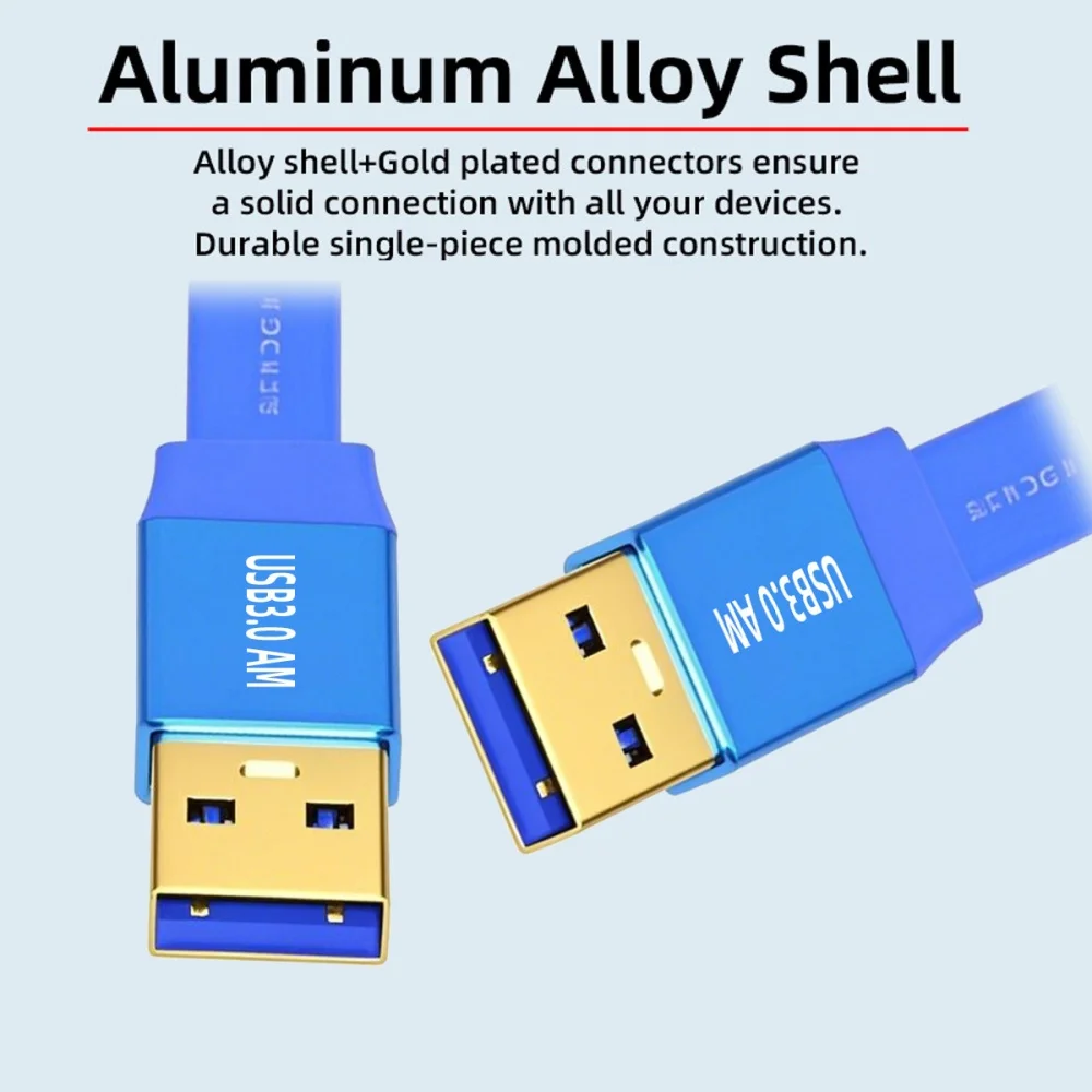 초슬림 USB 3.0 남성-남성-여성 타입-A to USB3.0 A 케이블 연장선 블루 5Gbps 디스크 SSD 카메라 데이터용