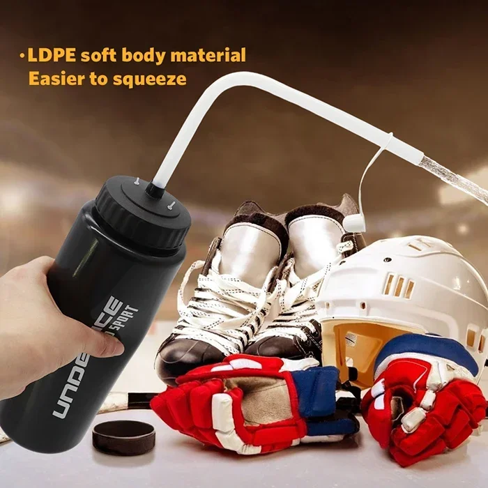 Ice Hockey Water Bottle BPA Free Hockey Sports Bottle 750/950/1000ML Equipment Football Lacrosse Bottles Sports Gear