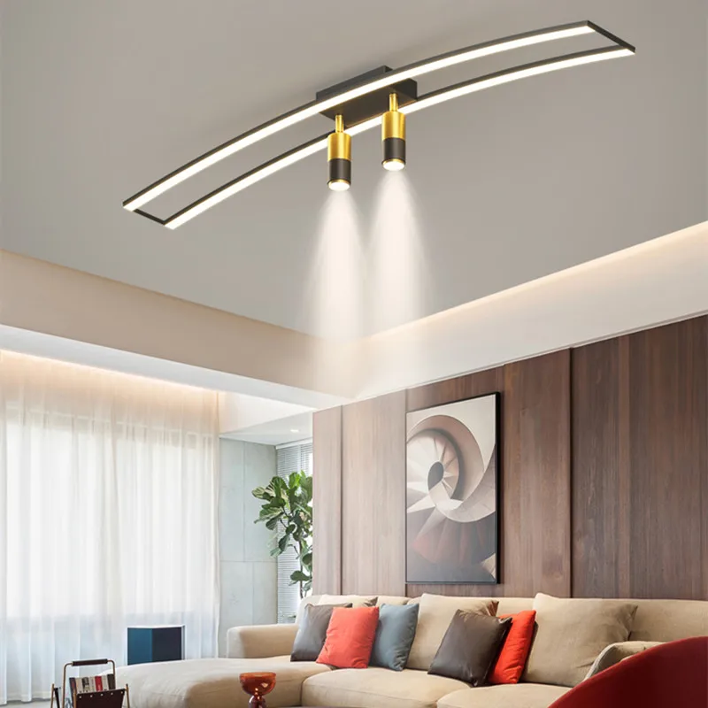 

Nordic Minimalist LED Ceiling Lamp For Bedroom Living Room Corridor Aisle Long Strip Design Spotlight Luster Lighting Fixtures