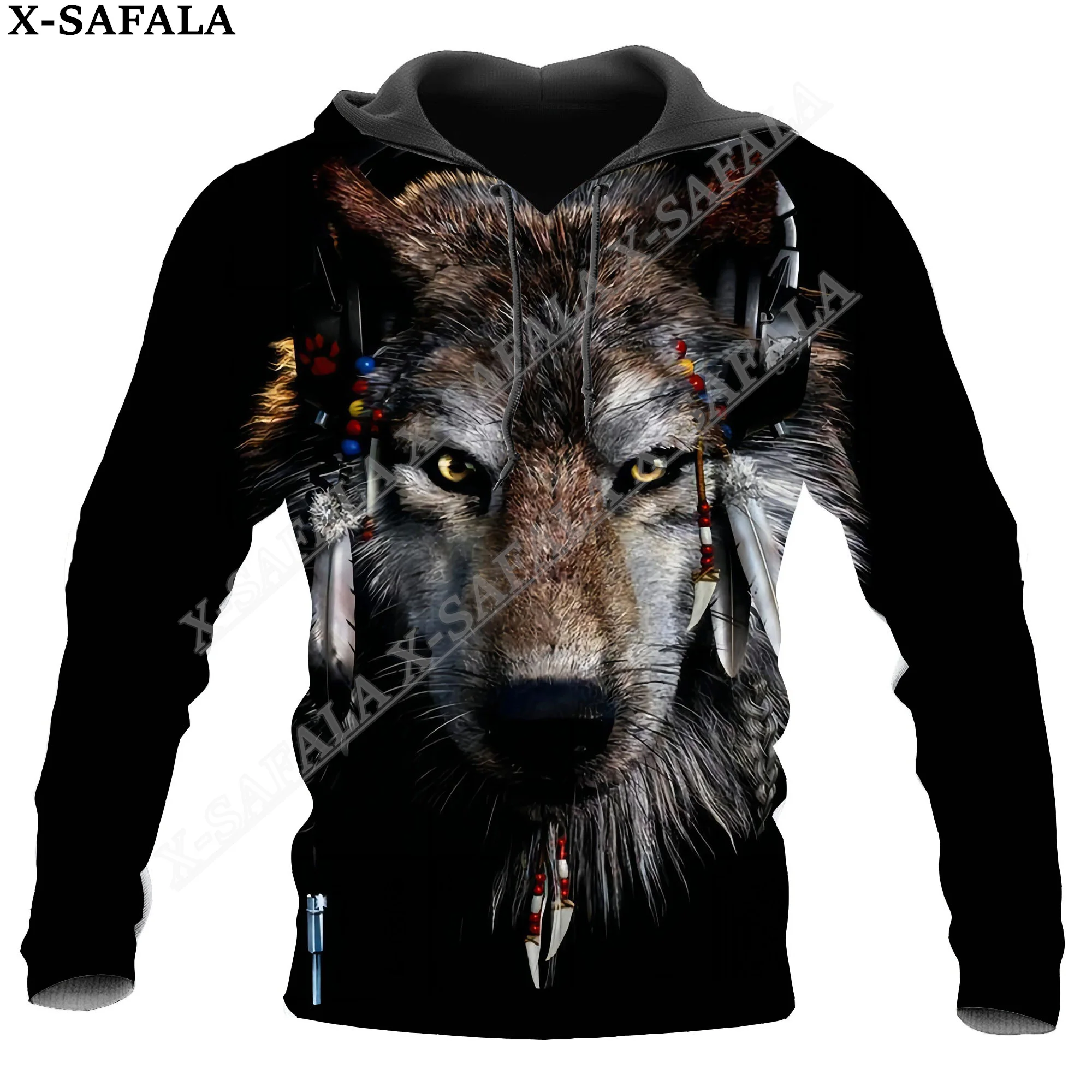 

Native Dark Angry Wolf Moon 3D Print Zipper Hoodie Man Female Pullover Sweatshirt Hooded Jacket Jersey Coat Tracksuits-4