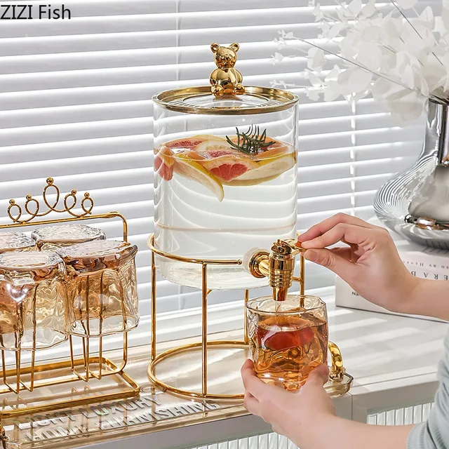 Könnyű Luxusüveg Tea Szett Családi Party Tejlé Ital Dekanter Spirit Csésze Vízforraló Csaptelep Otthoni Ivószekrény - Image 3