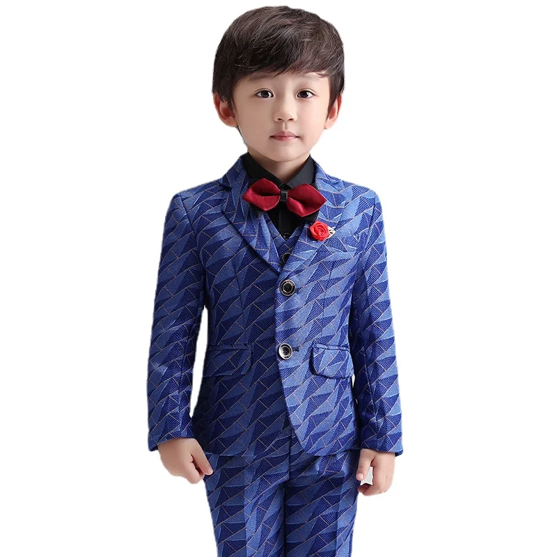 

New Arrival Boy's Suit Suit Flower Boy's Dress Wedding Piano Performance Suit Boy's Performance British Handsome size 90-170 180
