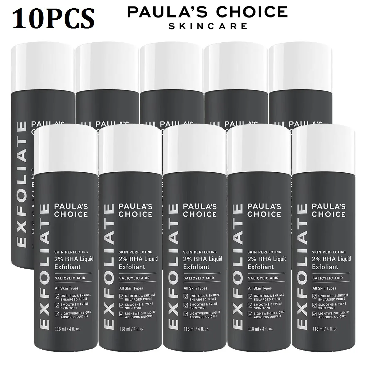 

10PCS/SET 118ml Paulas Choice SKIN PERFECTING 2% BHA Liquid Salicylic Acid Facial Exfoliant for Blackheads Enlarged