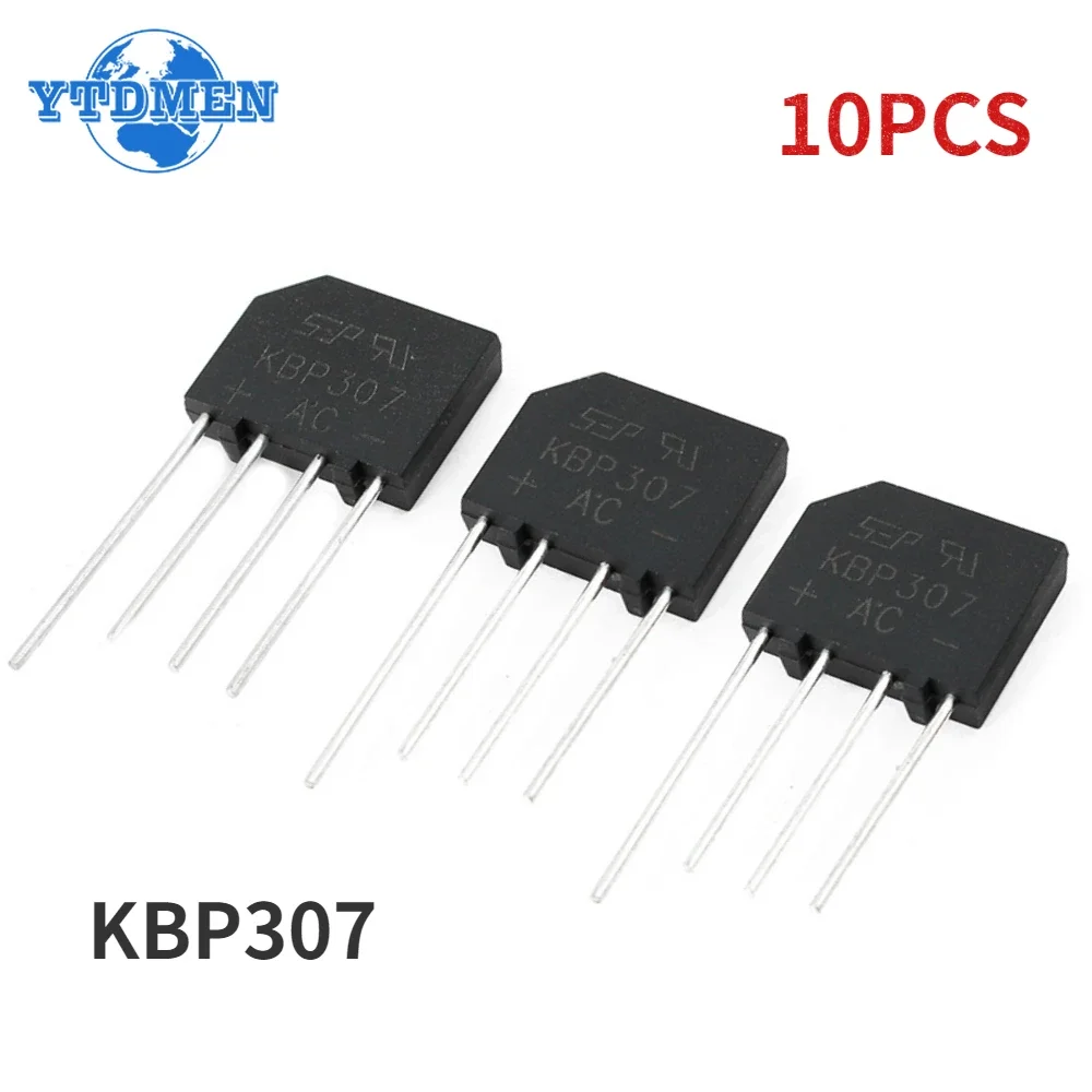 10PCS 3A 1000V KBP307 Diode Bridge Rectifier KBP 307 Power Diodes Kit diode bridge rectifier electronic component rectifier diodes electrical rectifier diodes electrical diodes electrical component