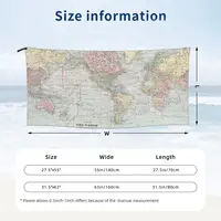 Vintage World Map 1901 Beach Towel Soft Microfiber Quick Dry Absorbent Quick Towels For Swimming 2