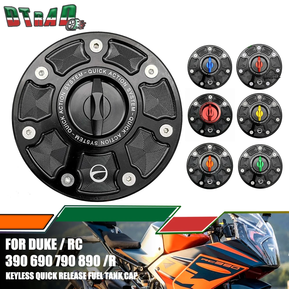 Motorcycle Fuel Tank Cap Keyless Quick Release Airbox Oil Gas Tank Cover CNC Caps NEW For DUKE RC 390 790 890 R 250 Accessories