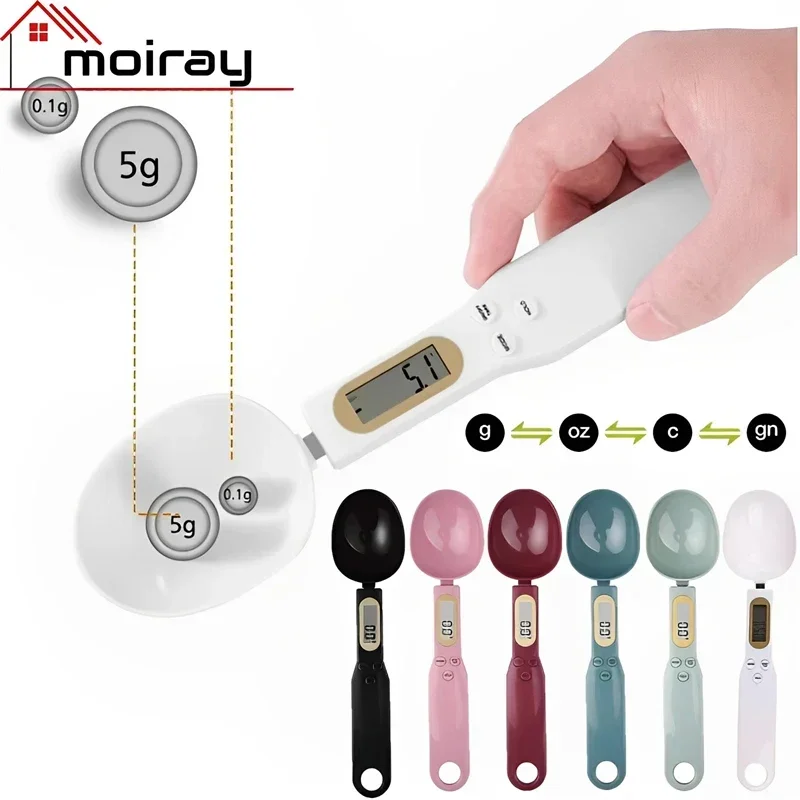 500g 0.1g Electronic Kitchen Scale LCD Digital Measuring Food Flour Digital Spoon Scale Mini Kitchen Tool for Milk Coffee