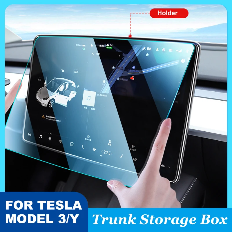 Tempered Glass Screen Protector For Tesla Model 3 Y 2022 2021 2020 Center Control Accessorie Matte Anti Glare HD Film Protection bafire 15 car center control touchscreen protector film for tesla model 3 model s mode x dashboard film protector for tesla