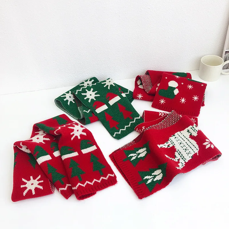 새로운 크리스마스 어린이 스카프 가을 겨울 크리스마스  스카프 유행 소년과 소녀 목 커버