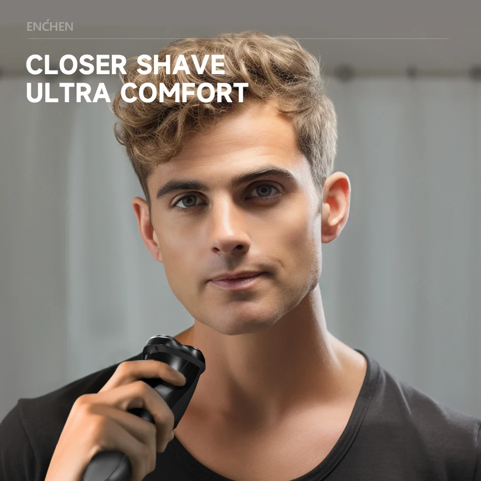 ENCHEN Electric Shaver 3D Blackstone 3 IPX7 Waterproof Razor Wet And Dry Dual Use Face Beard Battery Digital Display For_voghion.com