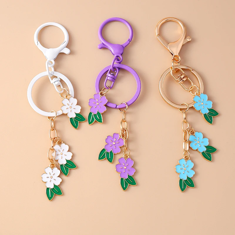 Mode Blume Schlüsselbund für Auto Schlüssel Halter Frauen Männer Handtasche Anhänger Schlüsselanhänger Zubehör DIY Schmuck Dekoration