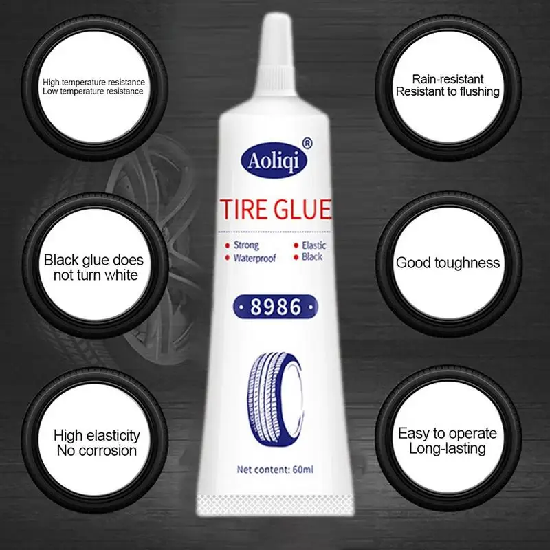 50ml Black Super Glue Strong Auto Tire Repair Adhesive Side Crack Grain  Outside Car Vacuum Tire Filling Rubber Elastic Glue - AliExpress