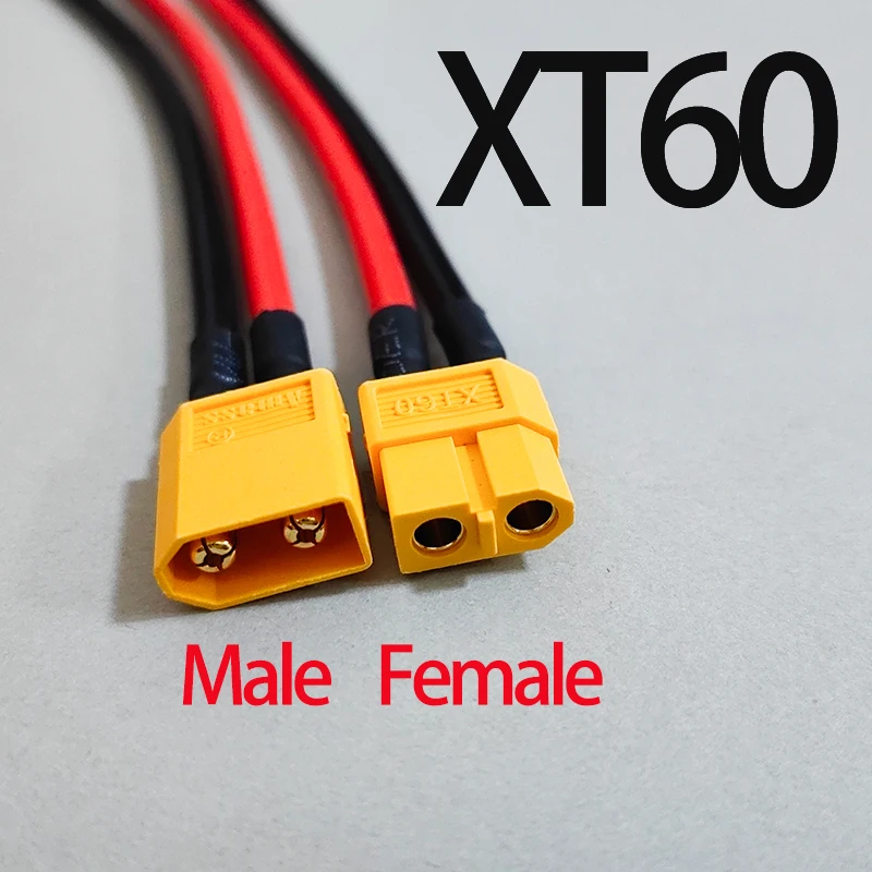 1PCS XT60 남성 여성 커넥터 플러그(10/50cm 12/16AWG 와이어 케이블 포함) RC 비행기 Lipo 배터리 ESC FPV 드론 자동차 보트용