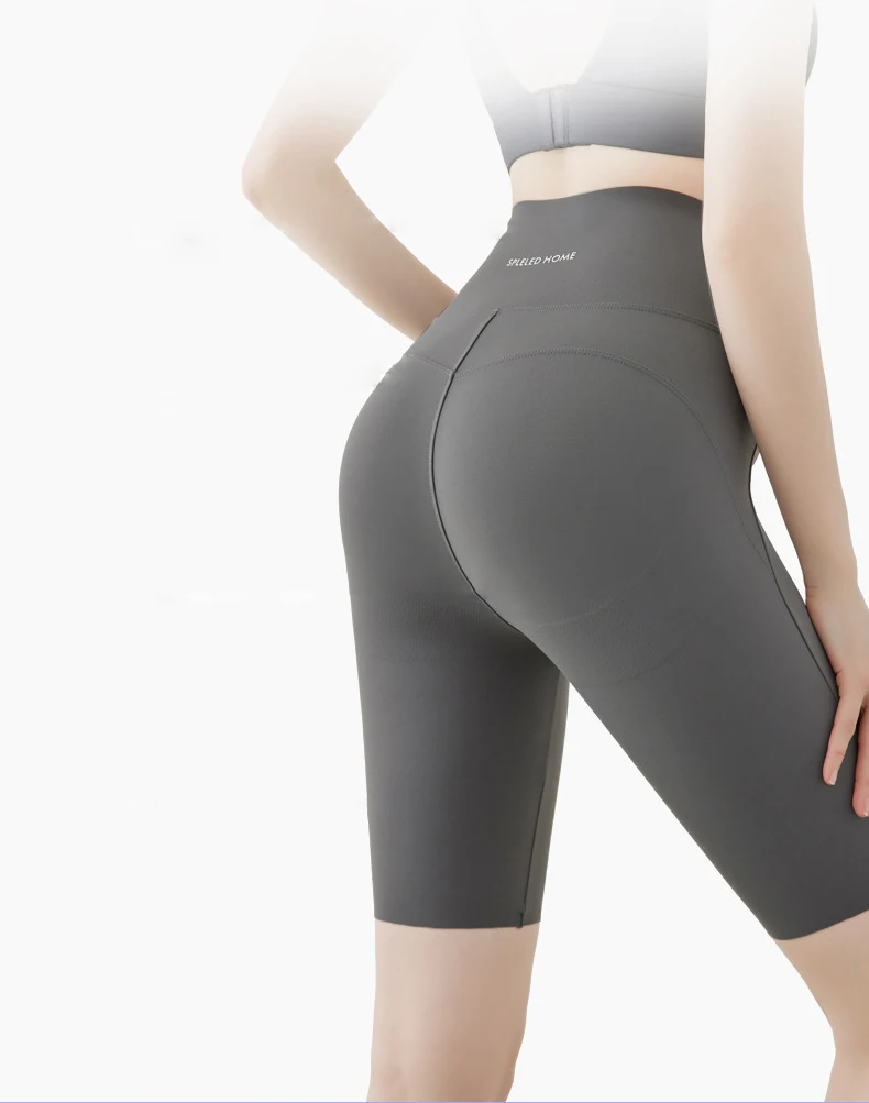 BIVIGAOS Summer High Waist Tight-Fitting Butt Lifter Shark Cycling Shorts Women Knee-Length Sports Fitness Biker Shorts Leggings