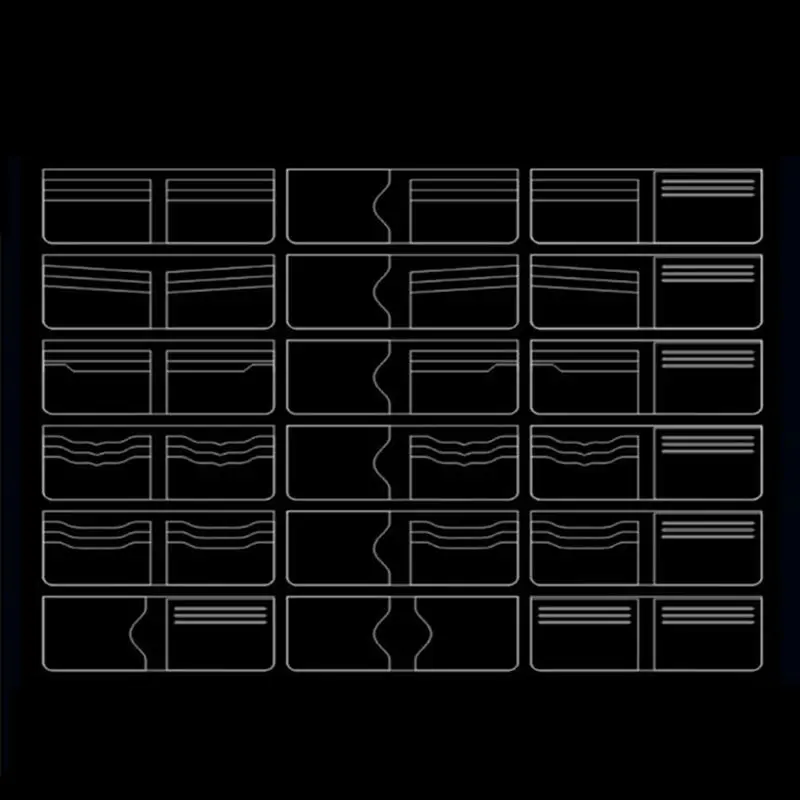 Y4QE Leather Crafting Stencils Bulk of 13Pcs Clear Acrylic Wallet Making Templates